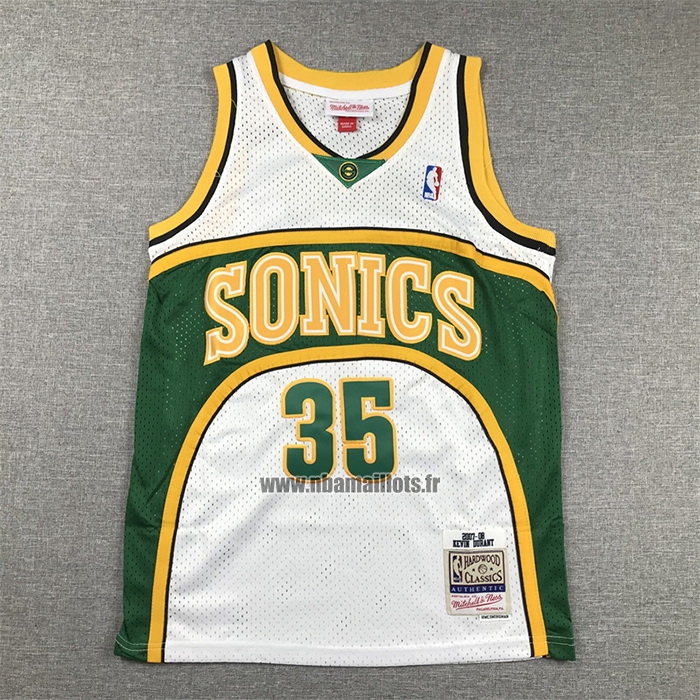 Maillot Enfant Seattle Supersonics Kevin Durant NO 35 Mitchell & Ness 2006-07 Blanc